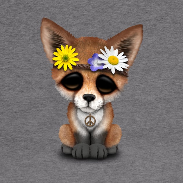 Cute Baby Fox Hippie by jeffbartels